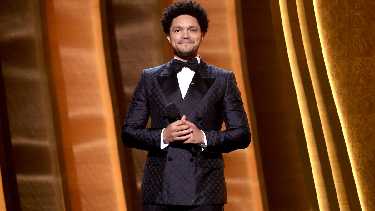 Trevor Noah hosting at the 64th Grammy Awards