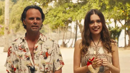 Walton Goggins and Aimee Lou Wood in The White Lotus season 3