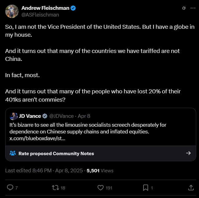 X users criticize JD Vance for defending Trump tariffs