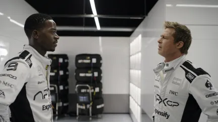 brad pitt staring at damson idris